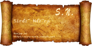 Siró Nóra névjegykártya